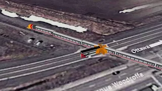 A computer animation of the Ottawa train, bus collision