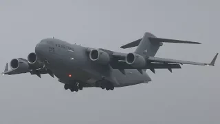 US Air Force C-17 GLOBEMASTER ACTION at Zurich Airport | 4K