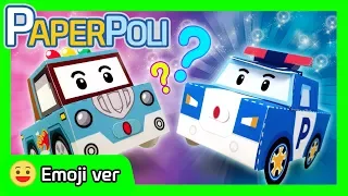 Emoji Ver. | Spooky became Poli! | Paper POLI [PETOZ] | Robocar Poli Special