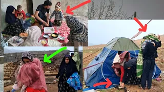 Sacrifice of a nomadic woman:saving a widow and her small children under heavy rain