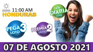 Sorteo 11 AM Resultado Loto Honduras, La Diaria, Pega 3, Premia 2, Sábado 07 de agosto 2021 |✅🥇🔥💰