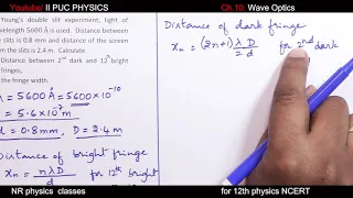 Ch.10:[L-4]: Problems on Young's double slit expt./ Wave optics/XII physics/ Silvervalley / NR