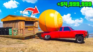 I stole a GIANT Orange Ball for $5,000,000 in GTA 5!!