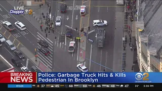 Police: Garbage truck hits, kills pedestrian in Brooklyn