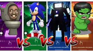 🔴SKIBIDI TOILET🆚SONIC X🆚TV MAN🆚HULK🟡 in Tiles Hop EDM RUSH