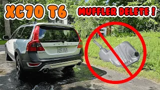 VOLVO XC70 T6 MUFFLER DELETE SOUND! Modifying the exhaust on my XC70 T6!