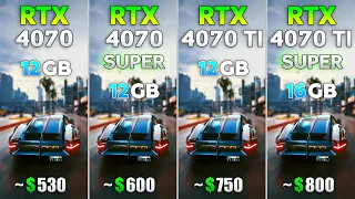 RTX 4070 vs RTX 4070 SUPER vs RTX 4070 Ti vs RTX 4070 Ti SUPER - Test in 8 Games