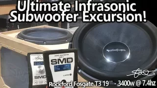 ULTIMATE Infrasonic Subwoofer Excursion! Rockford Fosgate T3 19" 3400w @ 7.4hz