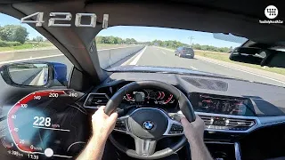 2023 BMW 420i (184Hp) G23 Cabrio Autobahn POV DRIVE