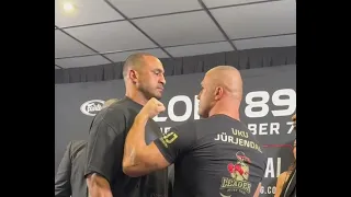 Badr Hari vs Uku Jürjendal Face Off 🔥 #mma #kickboxing