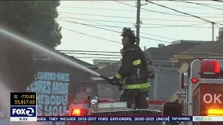 Fire at vacant West Oakland home spreads, displaces seven people