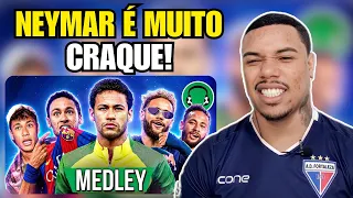 CLEBER REACT: 🎵SUPER-MEDLEY DO NEYMAR | FutParódias - Especial de 10 milhões. #futebol #react #ney