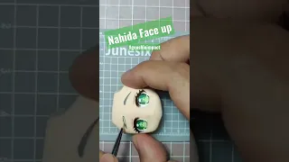 Nahida face up using acrylic paint #genshinimpact #nahida #acrylicpaint  #polymerclay #diy  #kawaii