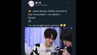 poor Yeonjun, no one laughs at his jokes😂 #yeonjun #txt