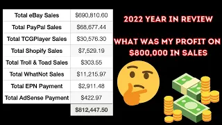 Selling OVER $800K of Pokemon Cards in 2022: What was my Actual Profit? 2022 Year in Review