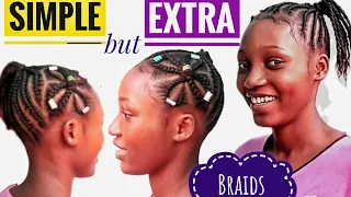 Quick 🌺 braids without braiding hair || flower braid tutorial
