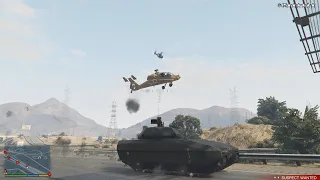 GTA V TM-02 Khanjali Tank Rampage + Six Star Wanted Level Escaped