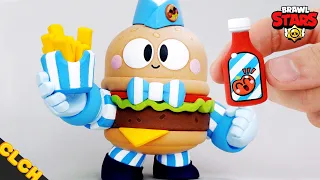 Making Brawl Stars BURGER LOU - Clay Tutorial (Clay Art) 🍔