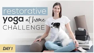 Restorative Yoga At Home Challenge for Stress Relief