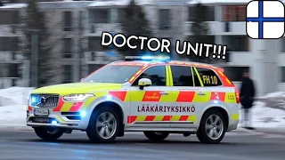 [PIERCER SIREN!] FinnHEMS Doctor Unit and Reserve Ambulance Responding in Vantaa, Finland