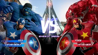 HULK & Captain America Vs Venom & Captain America [Very Hard]AI Marvel Capcom