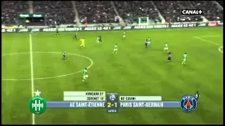 ASSE PSG match en entier 2éme mi-temps commentaires canal+