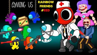 어몽어스 vs Rainbow Friends Roblox (Red) Game 1 - AMONG US ANIMATION Ep12