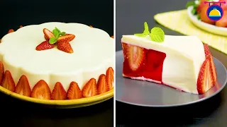 No Bake Strawberry Jelly Cake | Easy Cake Decorating Ideas | Cooking Co.