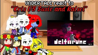 UNDERTALE react to "Kris VS Susie and Ralsei" | DELTARUNE fangame | Info in description | Gacha Club