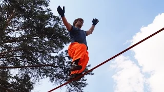 Экстрим, Он и в городском скверике Экстрим! Слеклайн Slackline Слэклайн