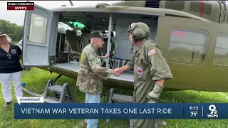 Vietnman War veteran takes one last ride on Huey helicopter