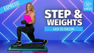 STEP AND STRENGTH AEROBICS AND WEIGHTS 30 MIN WORKOUT