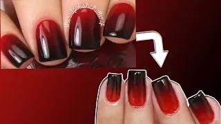 I Tried Following KELLI MARISSA's Red to Black Gradient Tutorial | Nails by Rashmi |