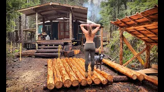 OFF GRID WILDERNESS YURT LIVING | Bicycle Generator, Build a LOG CABIN, Off Grid Laundry - Ep. 78
