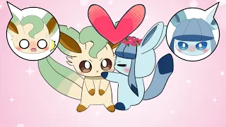 Adults Get Awkward Around the Bold Mini-Glaceon and Mini-Leafeon! | Pokémon Animation