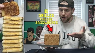 Condensing 10 Grilled Cheese Sandwiches Into a Small Cube & Eating It In One Bite?? (Human Science)