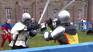 Scottish Knight League 1 v 1 Medieval full-contact longsword fight at Scone Palace, Scotland