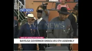 Bayelsa Governor dissolves 5th assembly to mark end of legislative duties