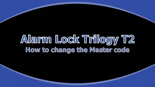 Changing the Master code in a Trilogy T2 lock