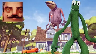 Hello Neighbor - My New Neighbor Green in Rainbow Friends Act 2 Door Gameplay Walkthrough