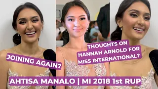AHTISA MANALO | THOUGHTS ON HANNAH ARNOLD AND ON PLANS TO COMPETE AGAIN | MISS INTERNATIONAL