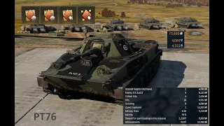 I got 70,000 SL with finnish Pt 76 in War Thunder