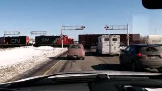 Train crossing highway