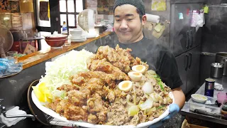 Giant food! 8kg Fried Chicken Bowl, Ramen and Fried Rice - ラーメン 炒飯  唐揚げ丼 Japanese Street Food 二代目蝦夷