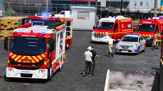 [GTA 5] ÉNORME ACCIDENT AU PORT | POMPIERS DE PARIS #75