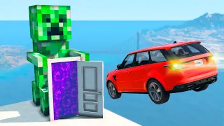 Car VS Portal Trap Door To Another Universe From Minecraft Creeper | BeamNG Drive | BimTestCrash