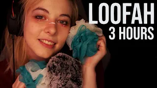 ASMR | 3 HOURS Loofah Sounds for Deep Sleep and Relaxation - fluffy mic, no talking