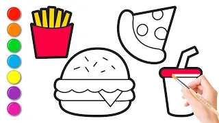 Let's Draw a Yummy Lunch! Burger, Pizza, Fries & Cola (Fun & Easy for Kids)