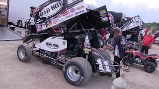 STEVE THE KING KINSER WARMING UP SPRINT CAR