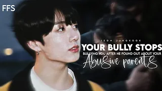 Your bully stops bullying you after he found out about your abusive parents |Jeon jungkook oneshot|